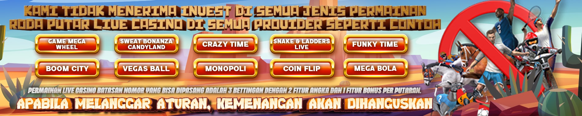 banner dilarang invest